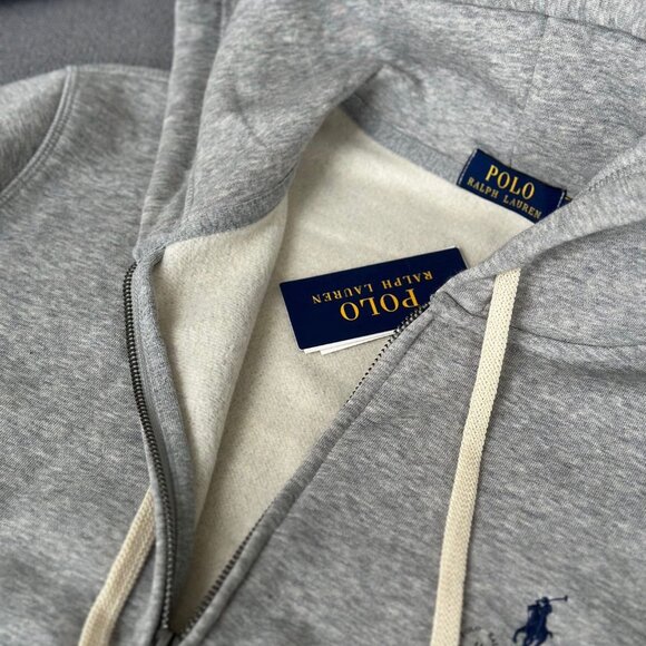 Polo Ralph Lauren, Medium, Men's Fleece Full-Zip Hoodie Heather Gray (M) - Picture 3 of 11